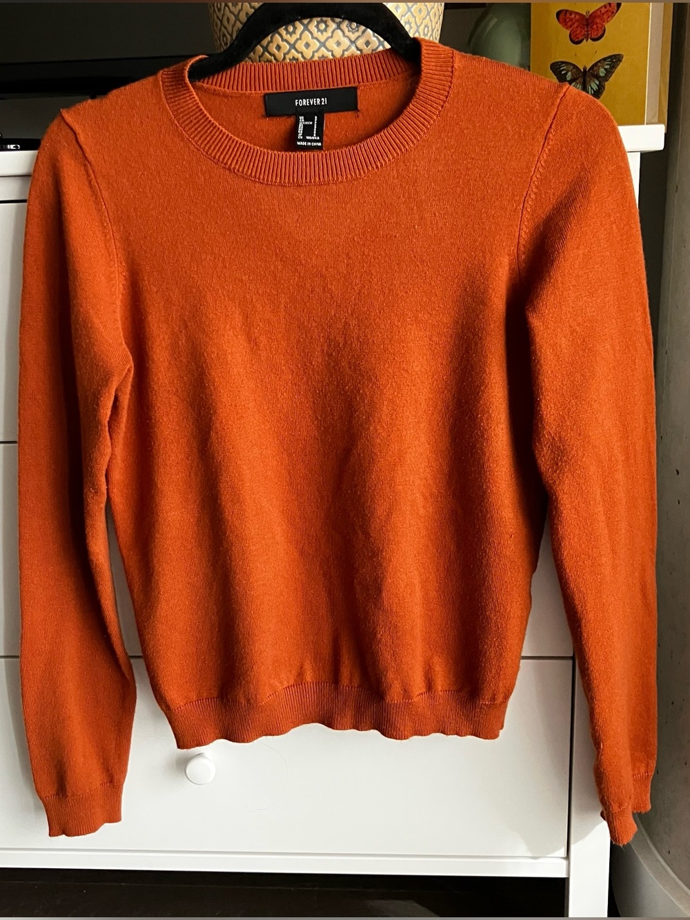 F21 Orange Fall Sweater